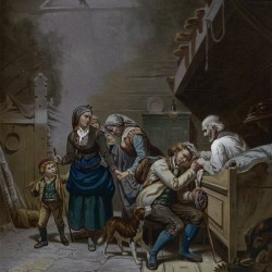 An old father blessing his family